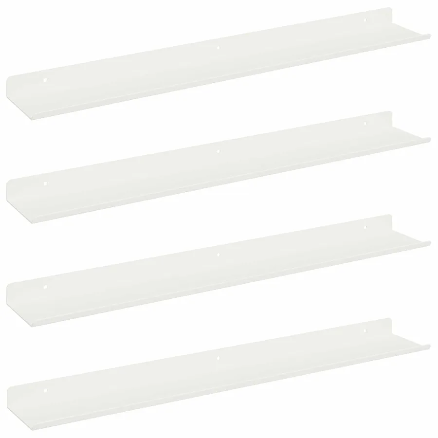 Étagère flottante 4 pcs Blanc 60 x 8,5 x 2,5 cm Acier - 2