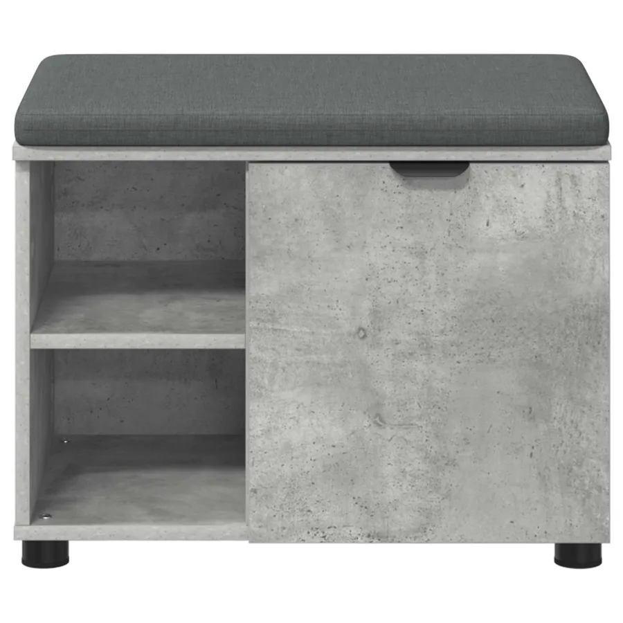 Banc d'entrée avec coussin Gris Béton 60 x 38 x 46 cm - 6