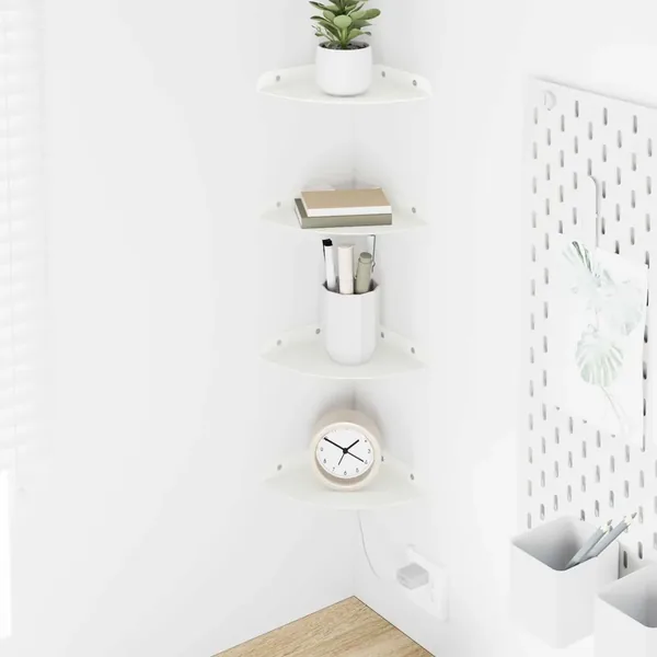 Étagère flottante avec étagère 4 pcs Blanc 15 x 15 x 2 cm