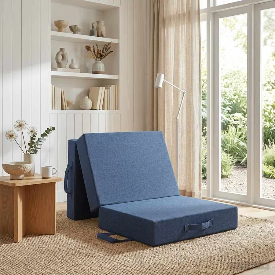 Canapé-lit pliable 90 x 63 x 45 cm Bleu