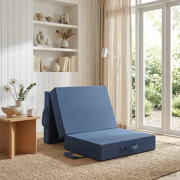 Canapé-lit pliable 90 x 63 x 45 cm Bleu