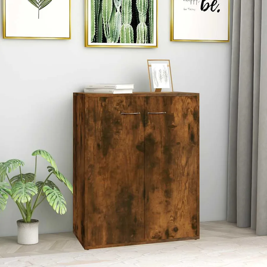 Buffet Chêne fumé 60x30x75 cm Bois d'ingénierie