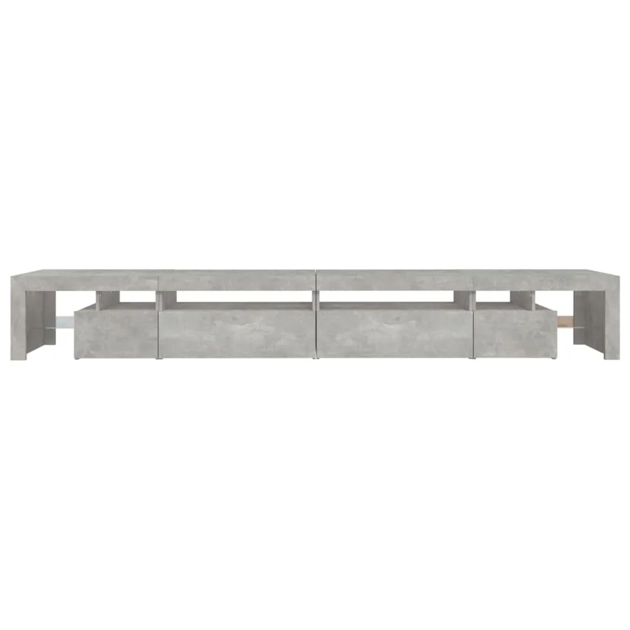 Meuble TV avec lumières LED Gris béton 290x36,5x40 cm - 9