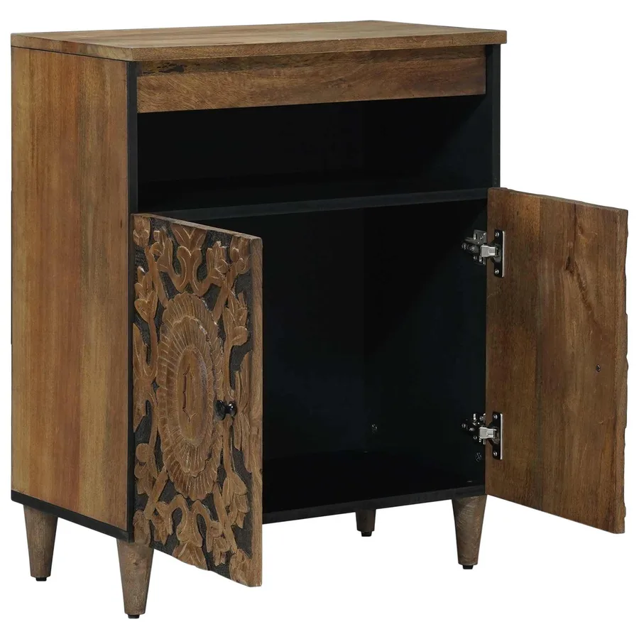 Buffet Marron 60 x 33,5 x 75 cm Bois de mangue massif - 2