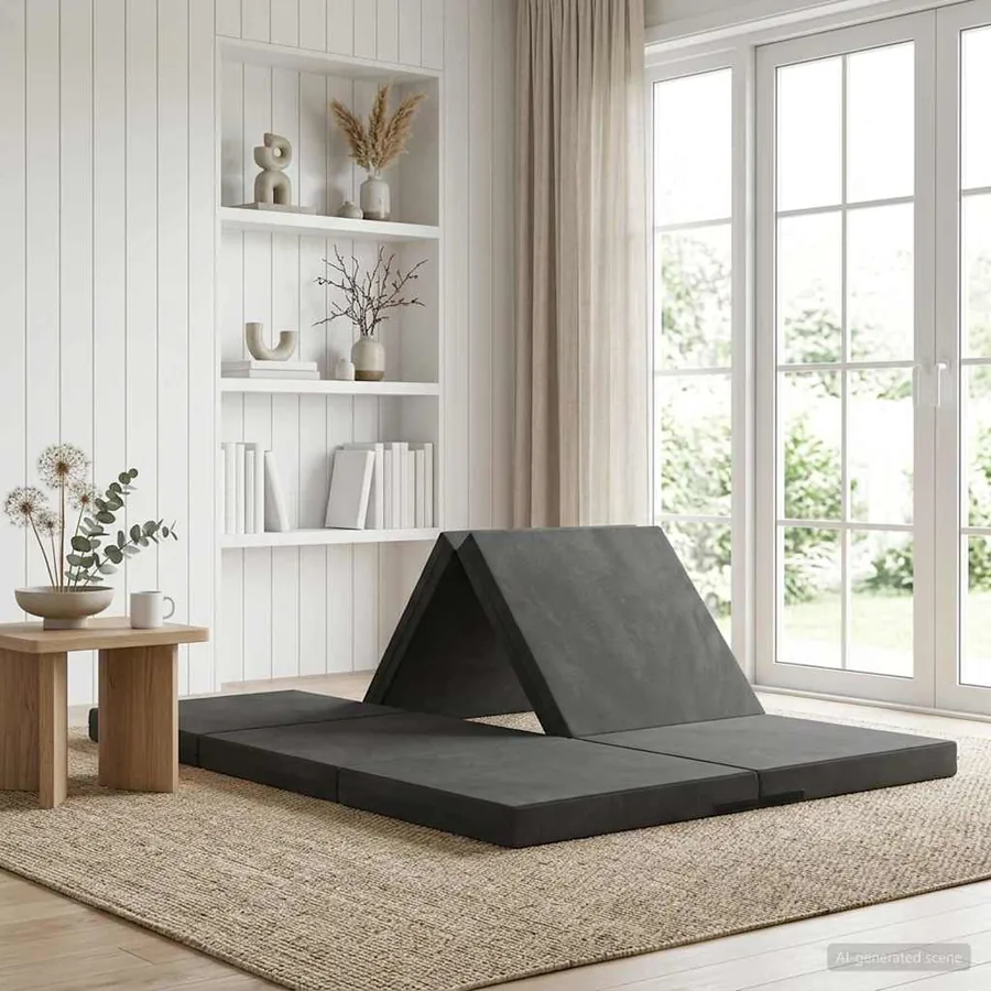 Canapé-lit pliable 140 x 67 x 45 cm Gris foncé