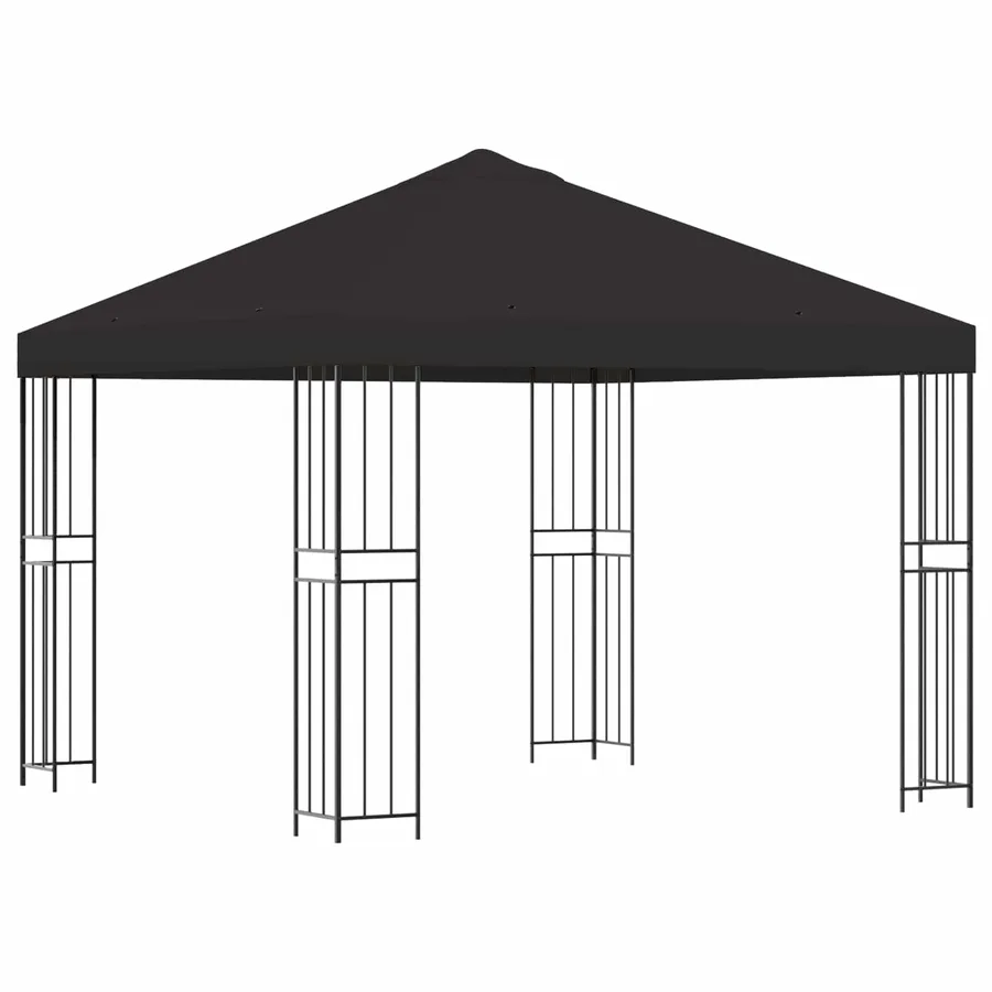 Pavillon 3 x 3 m Anthracite Polyester et Acier 190 gsm - 2