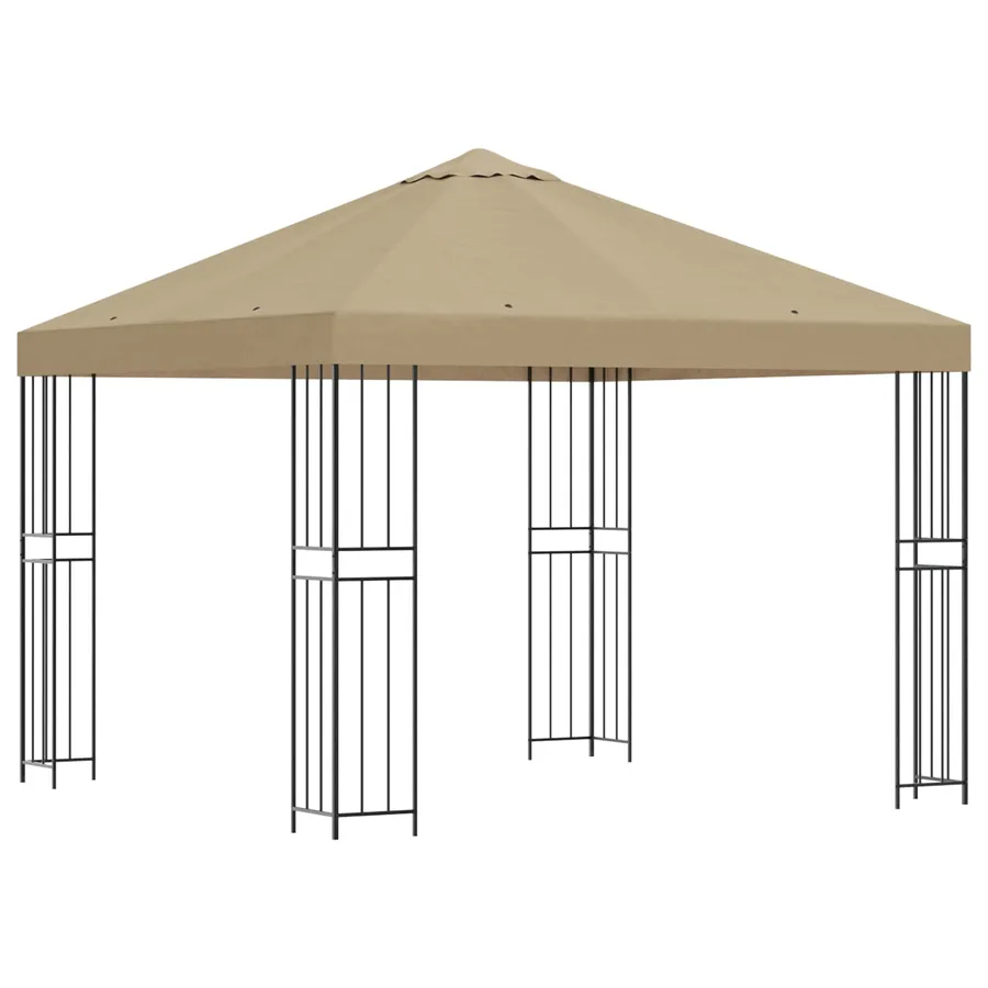 Pavillon 3 x 3 m Beige Polyester et Acier 190 gsm - 2