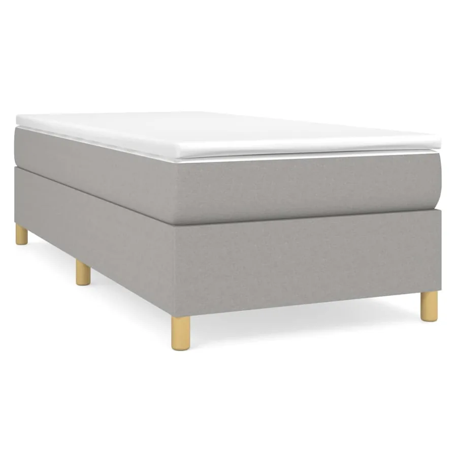 Sommier à lattes de lit avec matelas Gris clair 100x200cm Tissu - 2