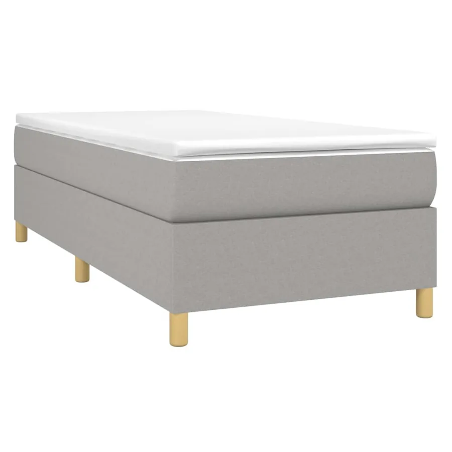 Sommier à lattes de lit avec matelas Gris clair 100x200cm Tissu - 3