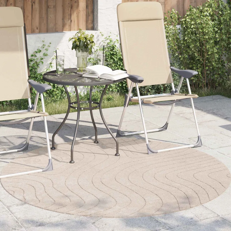 Tapis de surface Rond PALMERAS Beige Ø 200 CM Polyester - 3