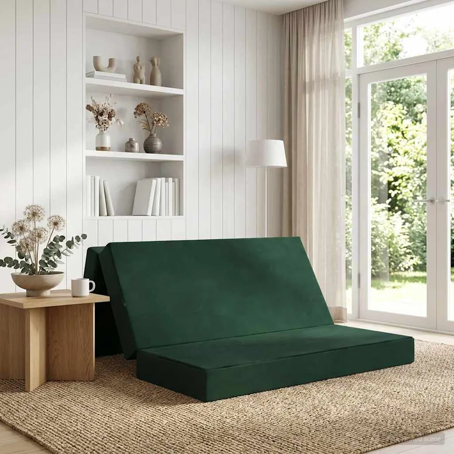 Canapé-lit pliable 160 x 67 x 45 cm Vert foncé