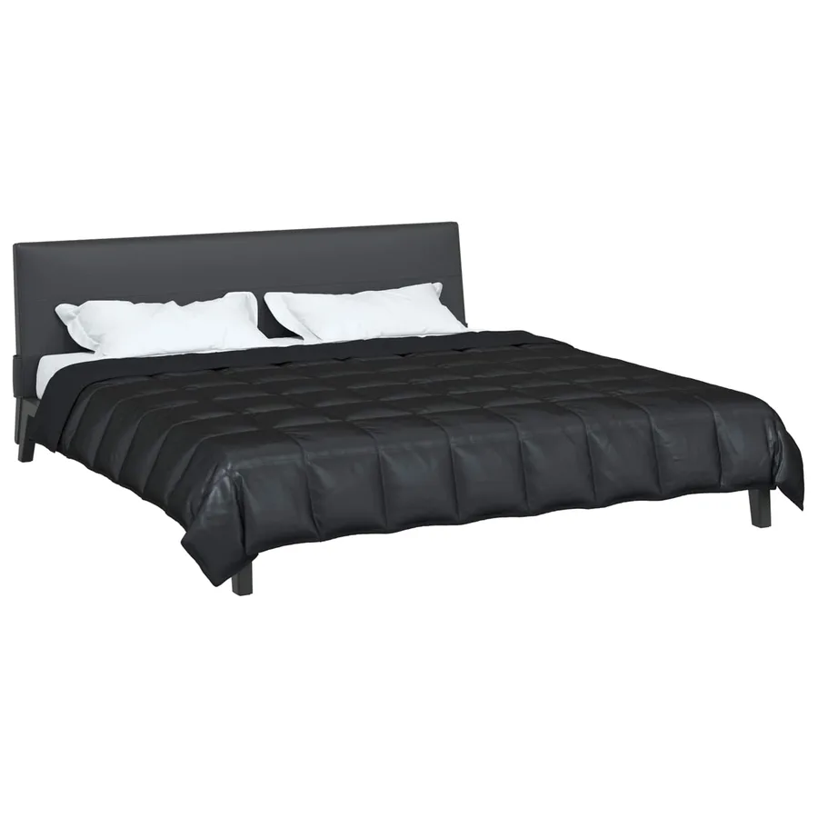 Duvet d'été simple Noir 200 x 220 cm Satin et Microfibre - 3