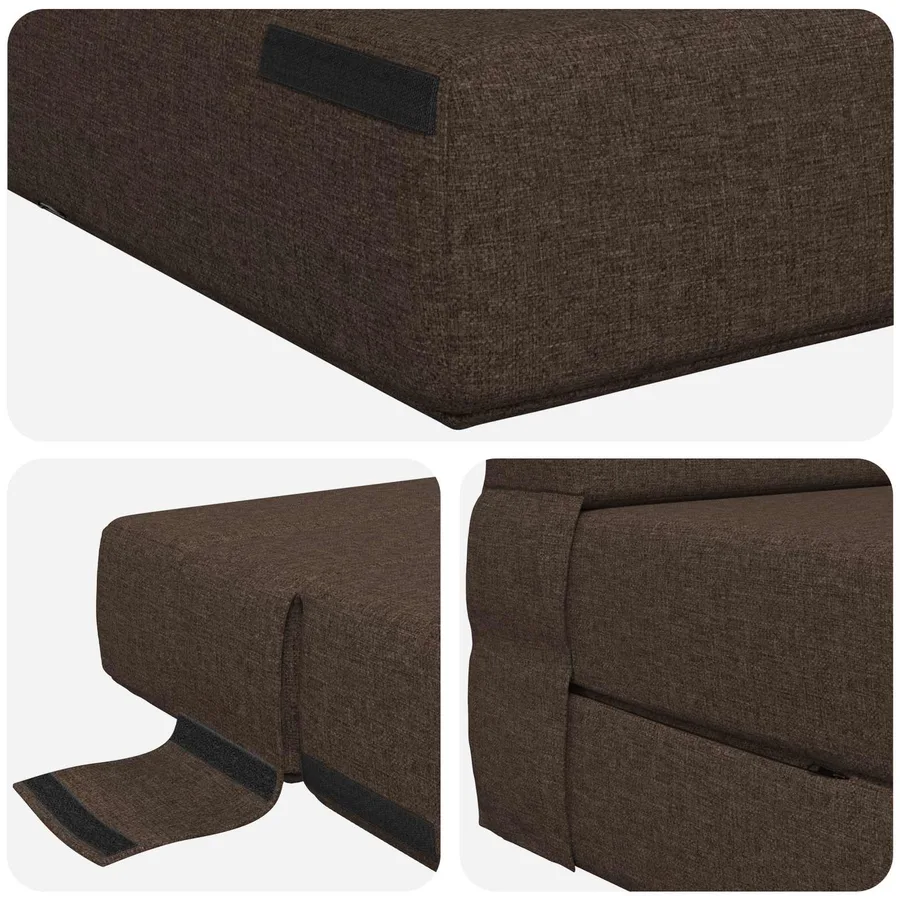 Canapé-lit pliable Taupe 70 x 80 x 60 cm Tissu - 6