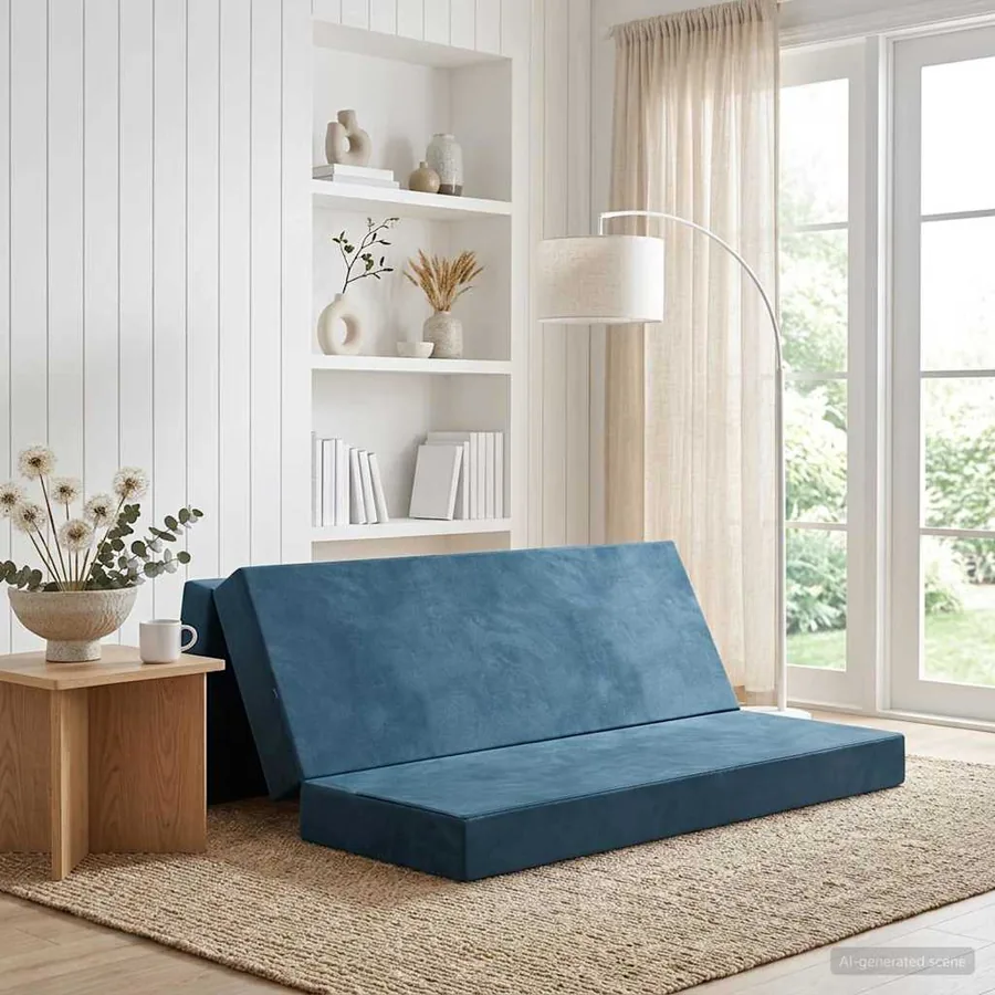 Canapé-lit pliable 200 x 67 x 45 cm Bleu