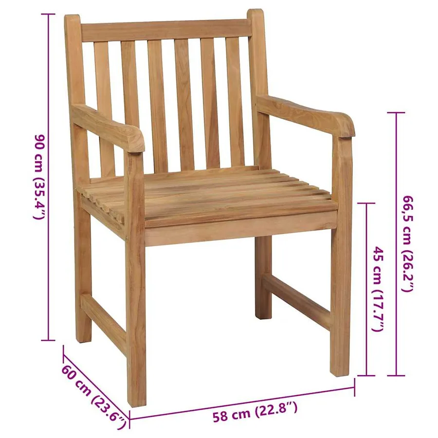 Chaises de jardin lot de 8 avec coussins anthracite Bois teck - 9
