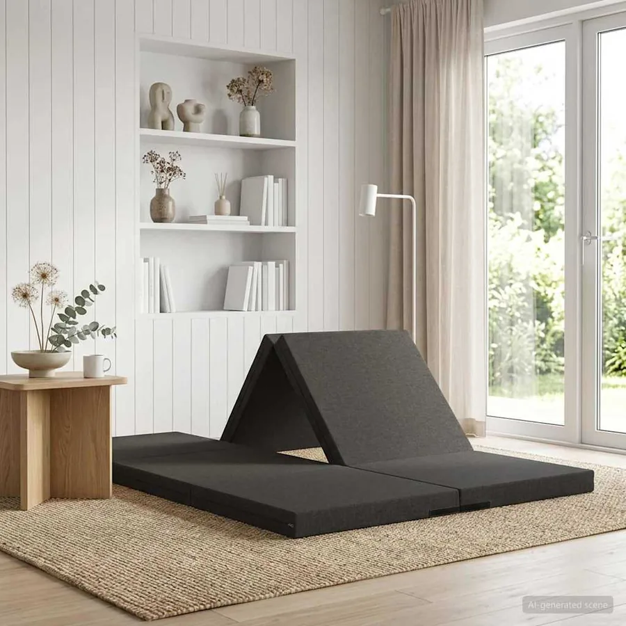 Canapé-lit pliable 140 x 67 x 45 cm Gris foncé