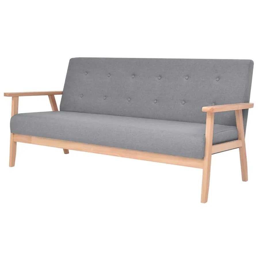 Ensemble de canapés 2 pcs Tissu Gris clair - 2