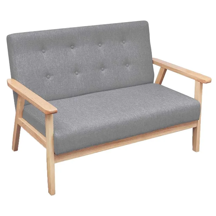 Ensemble de canapés 2 pcs Tissu Gris clair - 4