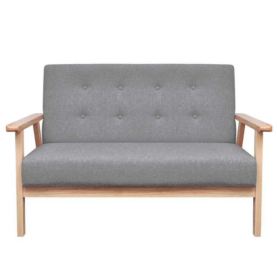 Ensemble de canapés 2 pcs Tissu Gris clair - 5