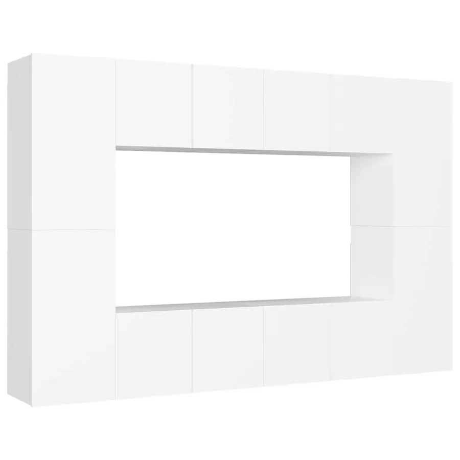 Ensemble de meubles TV 8 pcs Blanc Bois d'ingénierie - 2
