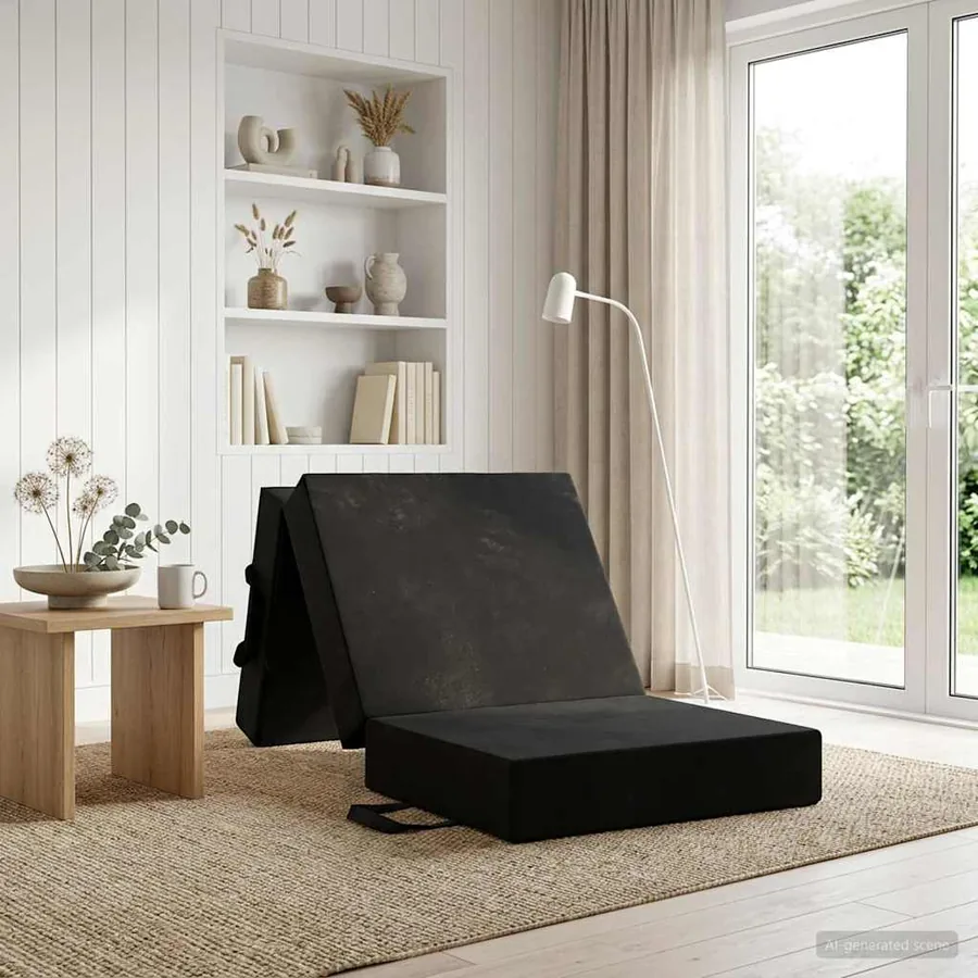 Canapé-lit pliable 75 x 63 x 45 cm Noir