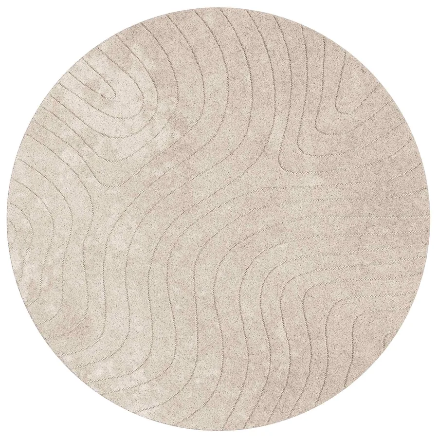 Tapis de surface Rond PALMERAS Beige Ø 120 CM Polyester - 2
