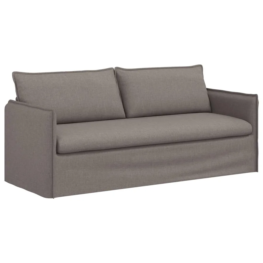Canapé Taupe 196 x 82 x 85 cm tissu - 2