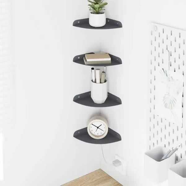 Étagère flottante avec étagère 4 pcs Anthracite 15 x 15 x 2 cm