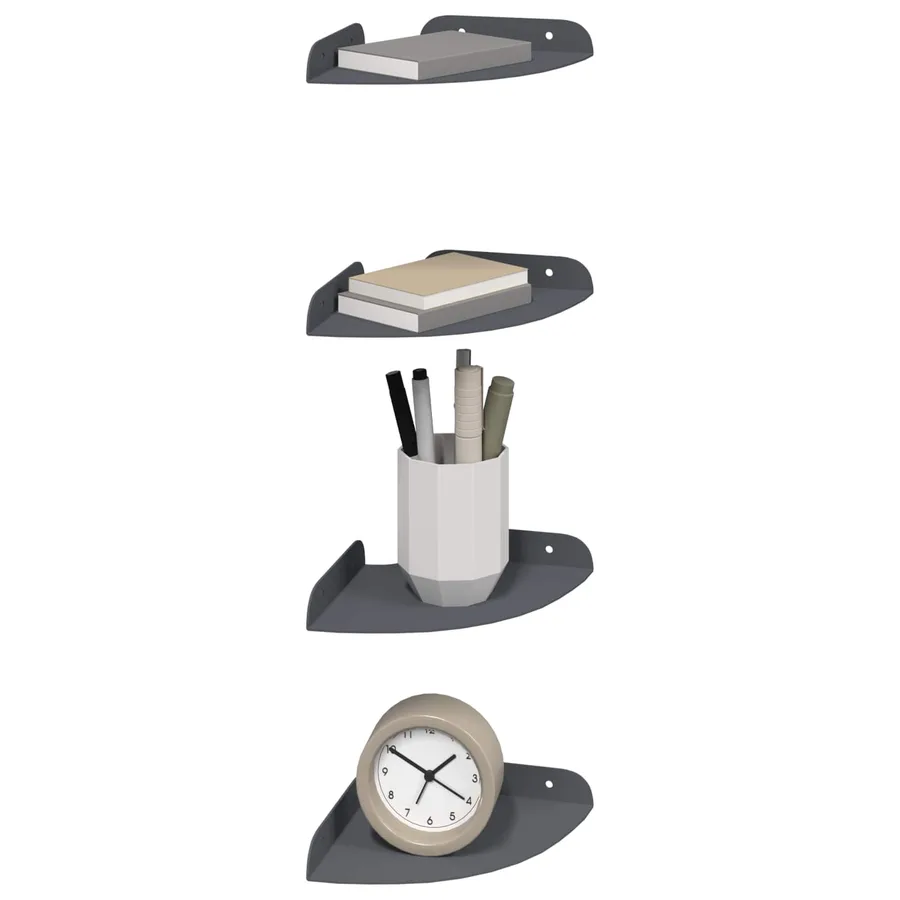 Étagère flottante avec étagère 4 pcs Anthracite 15 x 15 x 2 cm - 3