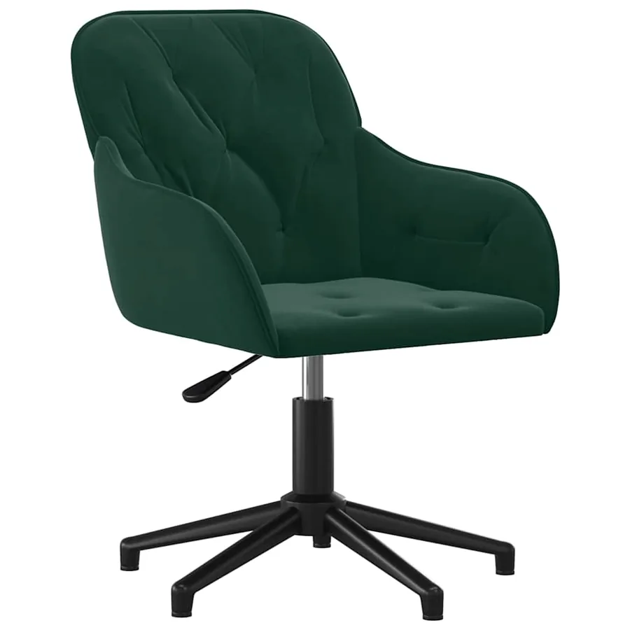 Chaises pivotantes à manger lot de 2 Vert foncé Velours - 3