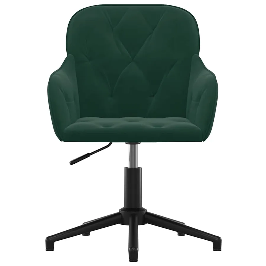 Chaises pivotantes à manger lot de 2 Vert foncé Velours - 4