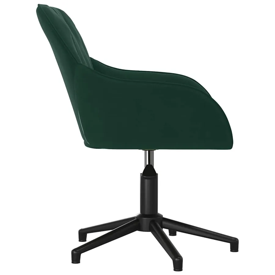 Chaises pivotantes à manger lot de 2 Vert foncé Velours - 5