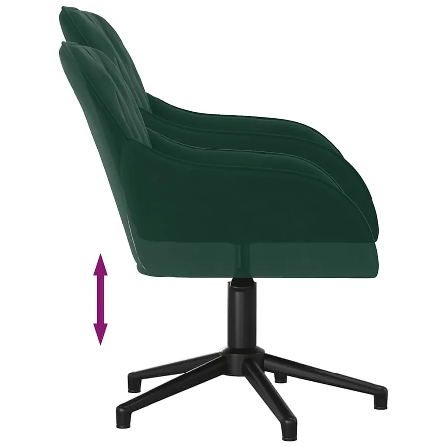 Chaises pivotantes à manger lot de 2 Vert foncé Velours - 7