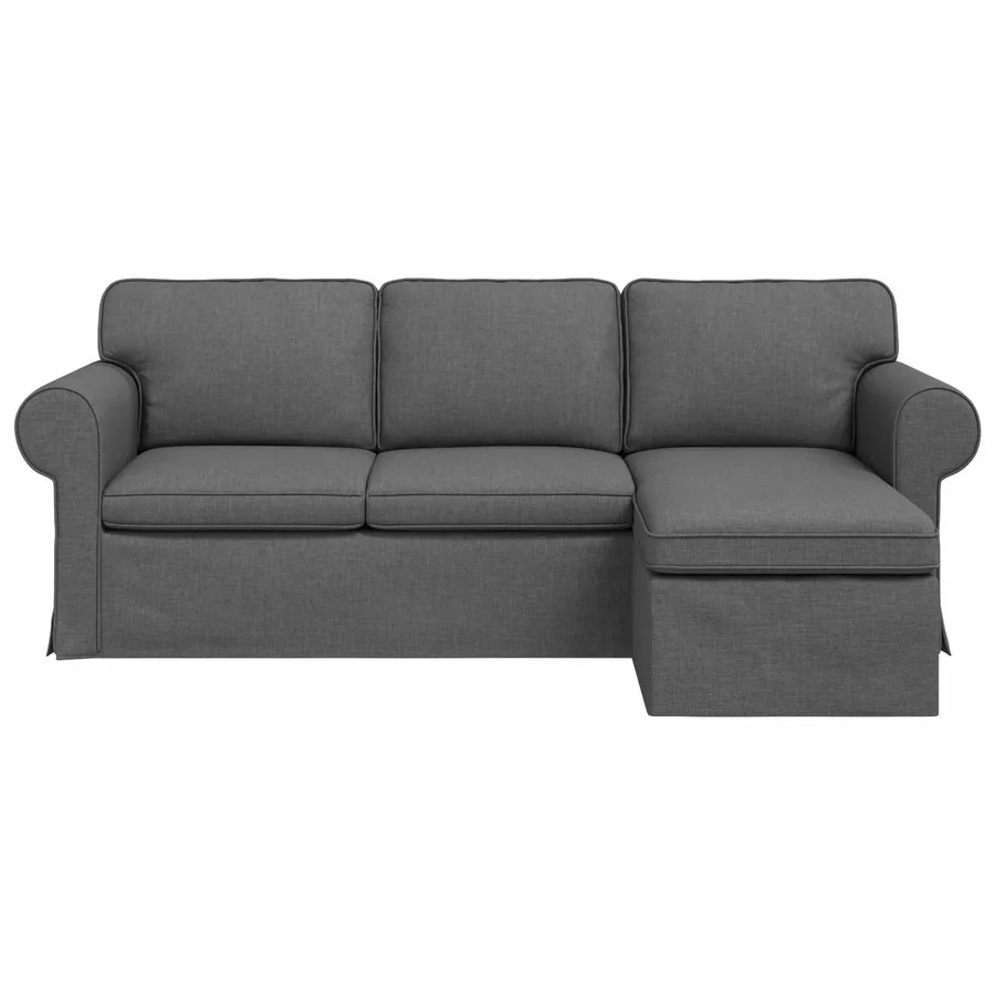 Canapé Gris foncé 215 x 138 x 80 cm tissu - 4