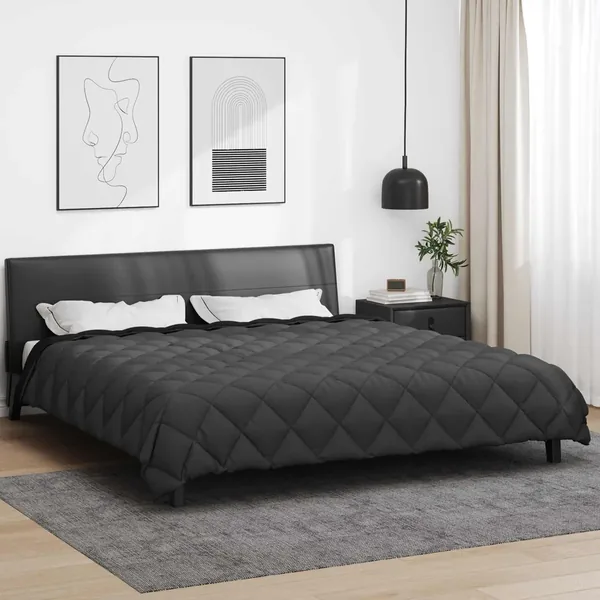Duvet d'hiver Noir et anthracite 200 x 200 cm Microfibre