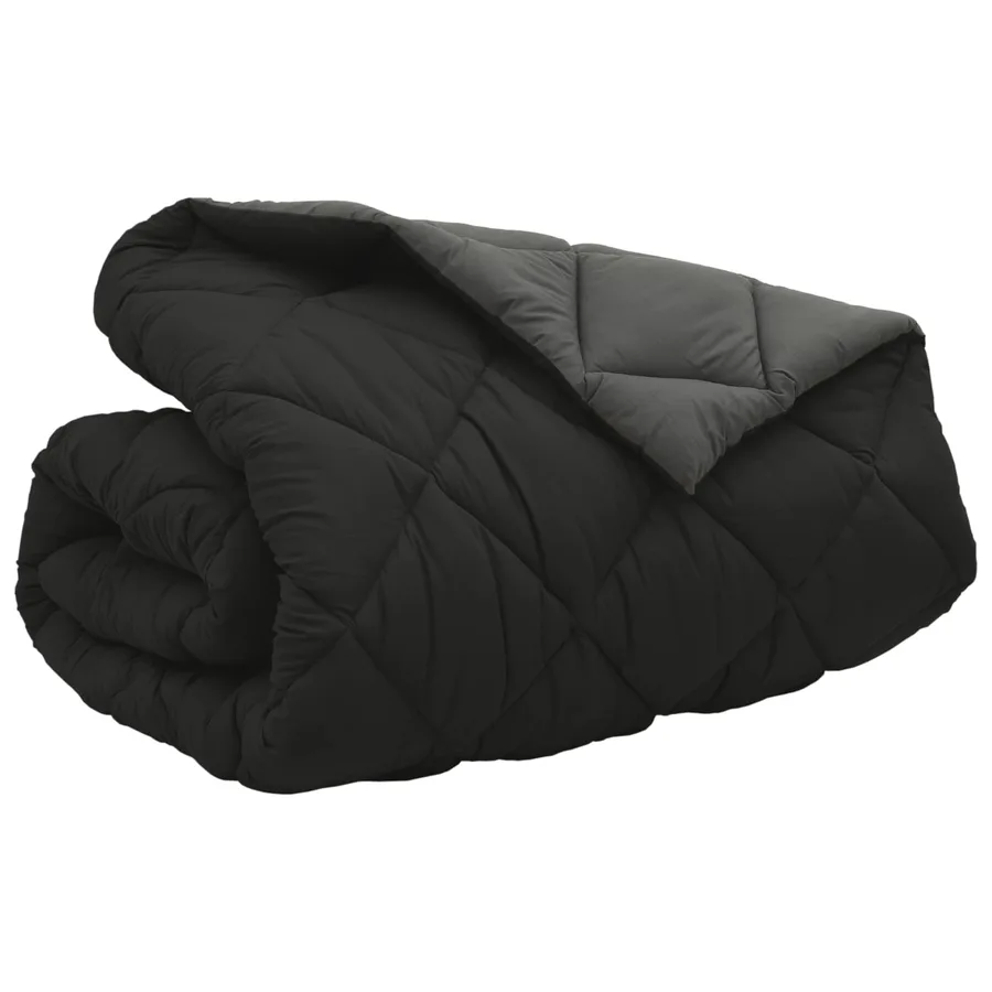Duvet d'hiver Noir et anthracite 200 x 200 cm Microfibre - 5