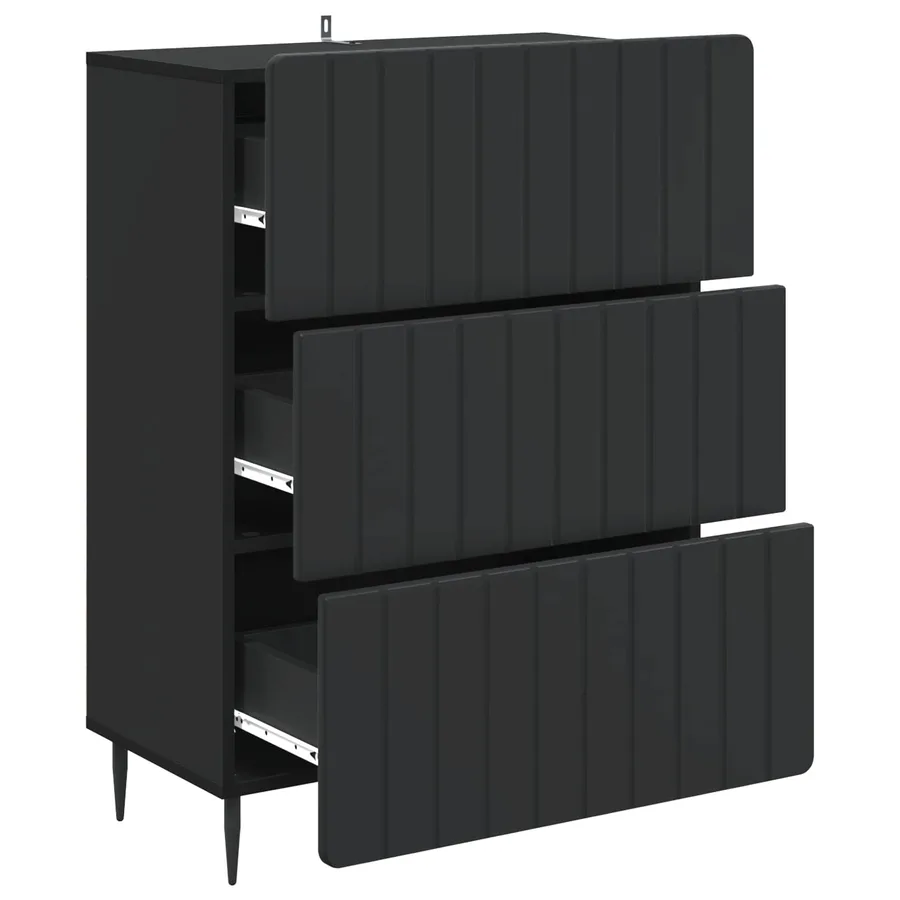 Armoire à tiroirs Noir 66 x 34,5 x 92 cm Bois d'ingénierie - 5