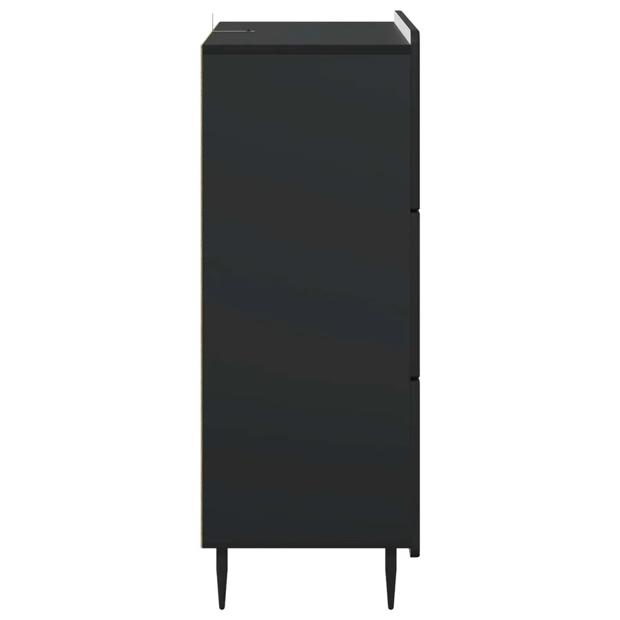 Armoire à tiroirs Noir 66 x 34,5 x 92 cm Bois d'ingénierie - 7