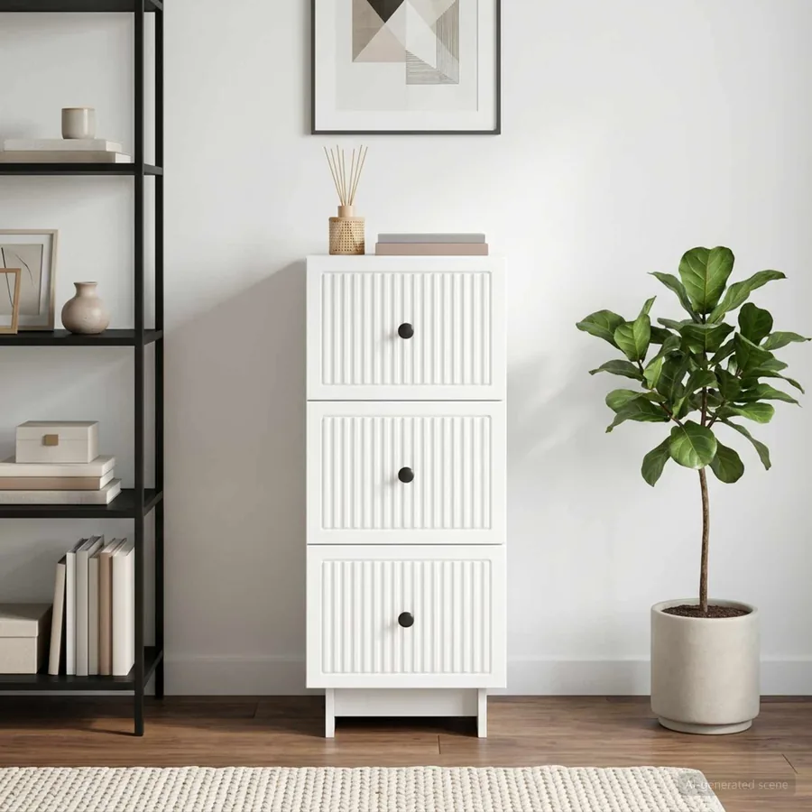 Armoire à tiroirs Blanc 33 x 34,5 x 90 cm Bois d'ingénierie