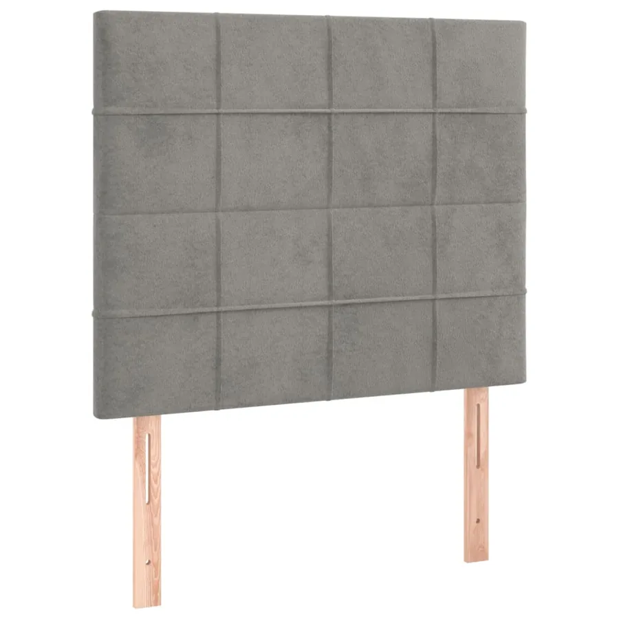 Cadre de lit sans matelas gris clair 120x200 cm velours - 8