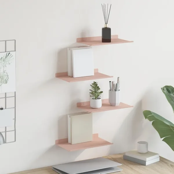 Étagère flottante 4 pcs Rose 30 x 18 x 2,5 cm Acier