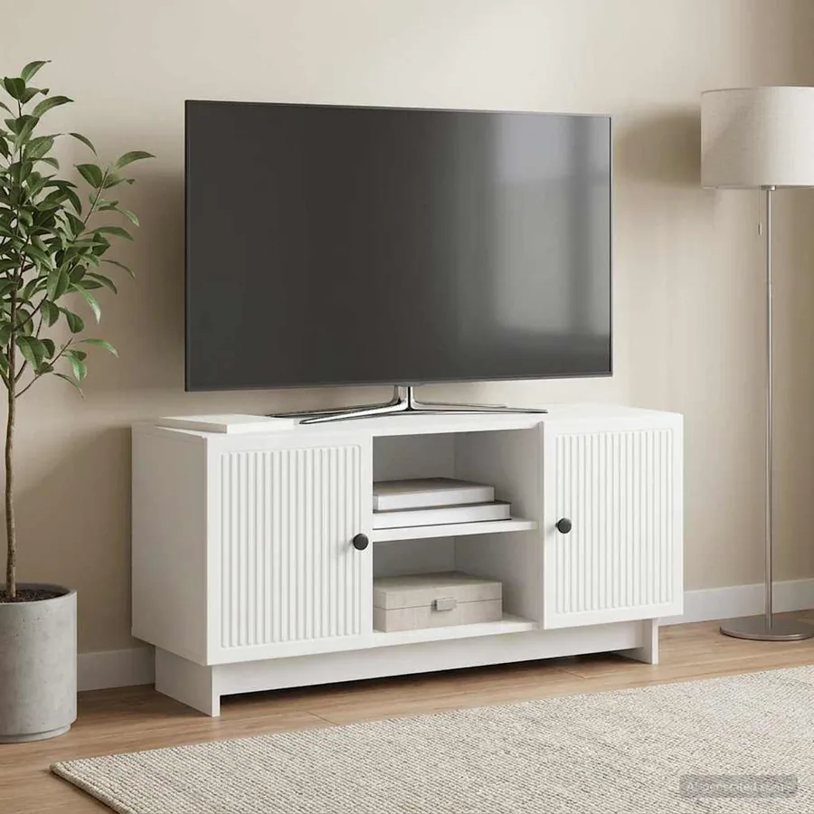 Meuble TV 102 x 34,5 x 50 cm Blanc Bois d'ingénierie