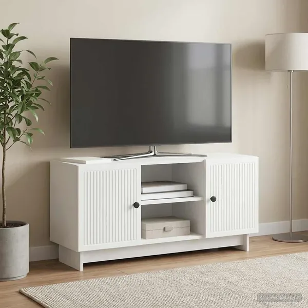 Meuble TV 102 x 34,5 x 50 cm Blanc Bois d'ingénierie