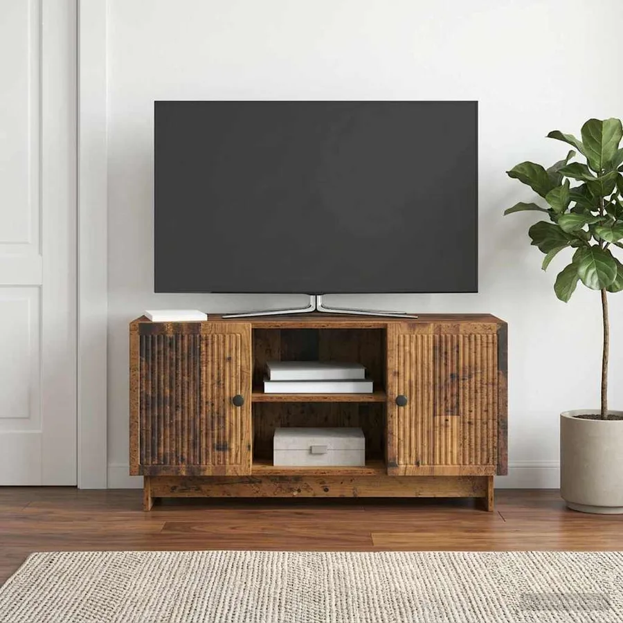 Meuble TV 102 x 34,5 x 50 cm Bois ancien Bois d'ingénierie - 4