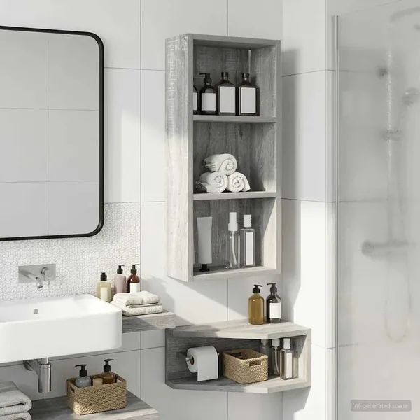 Armoire murale de salle de bain Gris Sonoma 30 x 14 x 70 cm