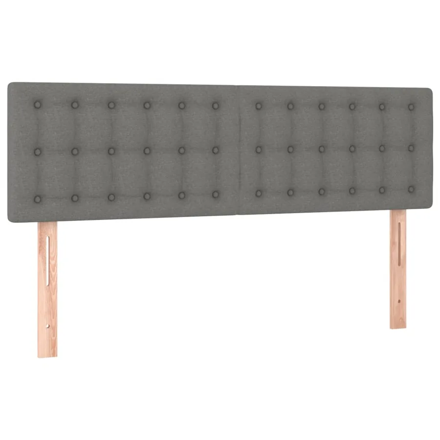 Sommier à lattes de lit et matelas et LED Gris foncé 140x190 cm - 7