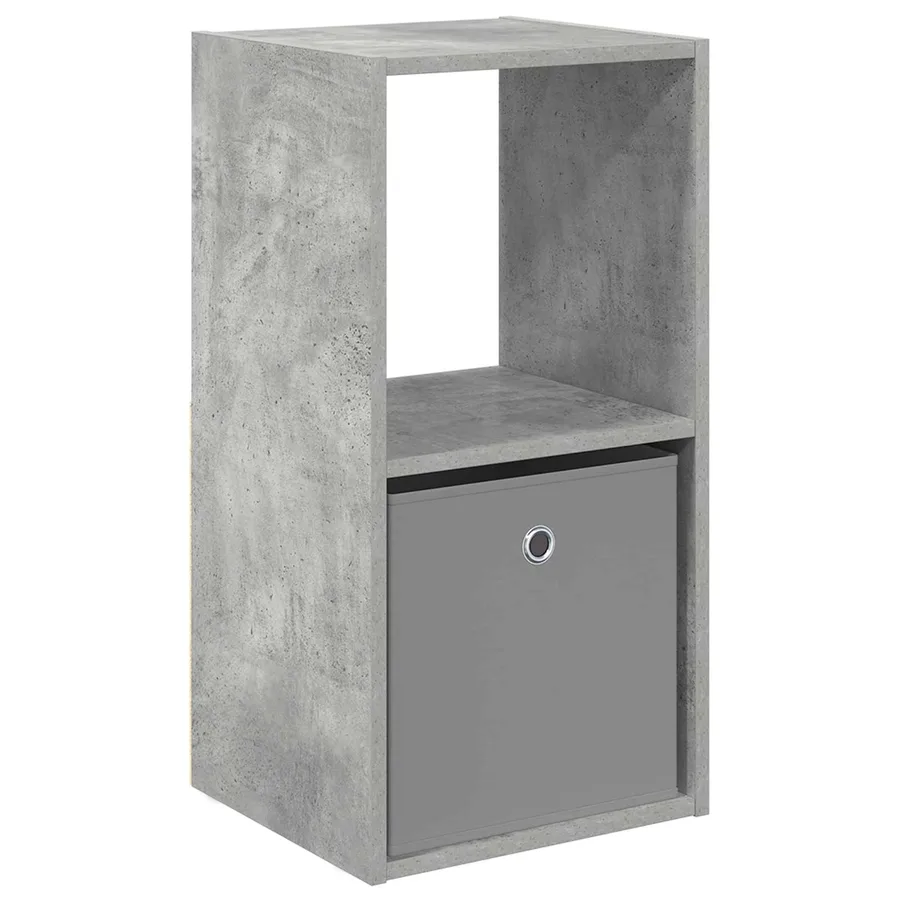 Table de chevet Gris béton 35 x 32 x 68,5 cm Bois d'ingénierie - 2