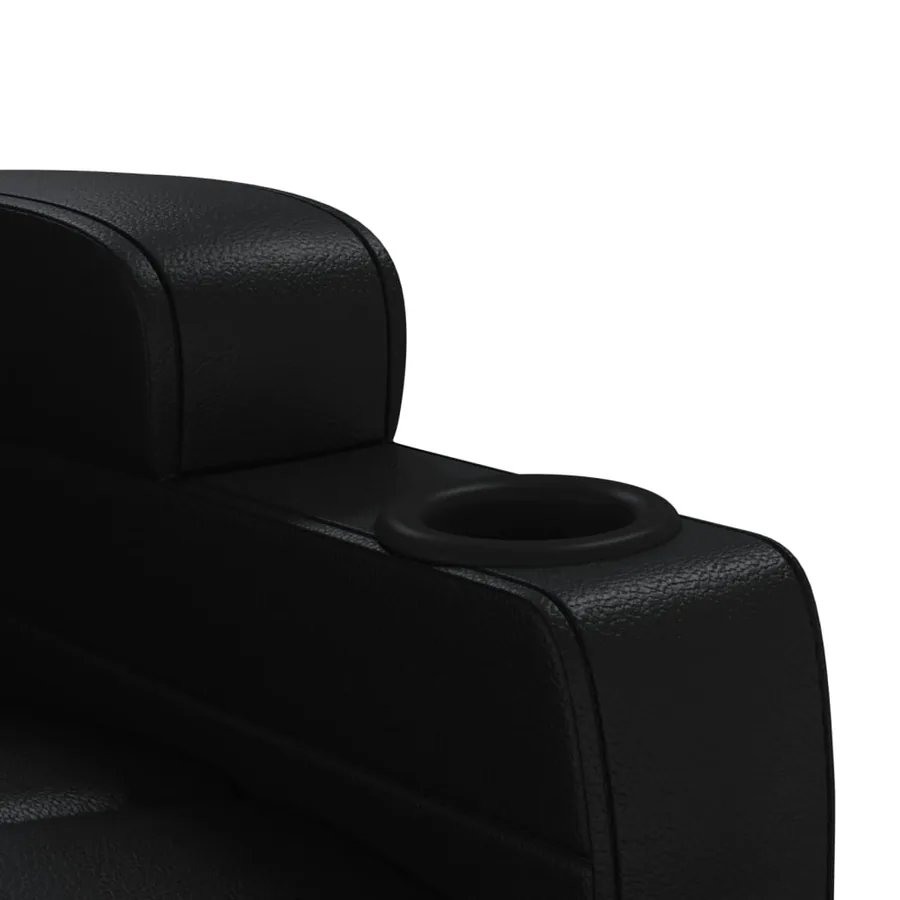 Fauteuil électrique de massage Noir Similicuir - 9