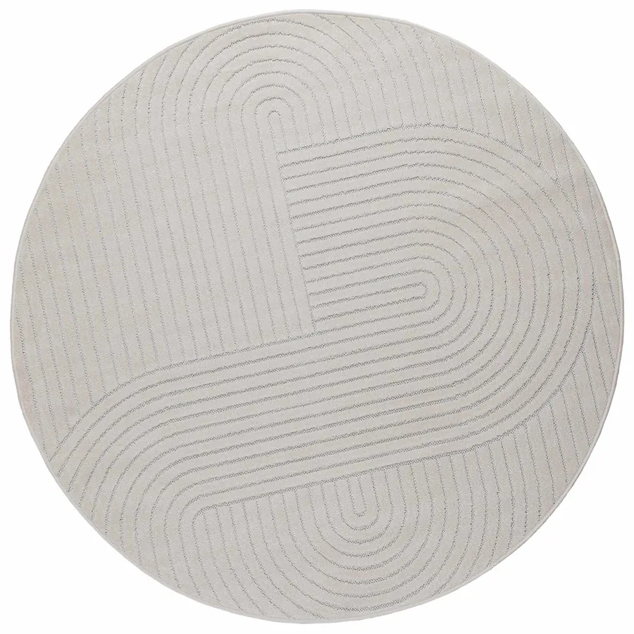 Tapis de surface Rond PALMERAS Crème Ø 160 CM Polyester