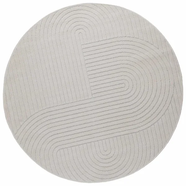 Tapis de surface Rond PALMERAS Crème Ø 160 CM Polyester